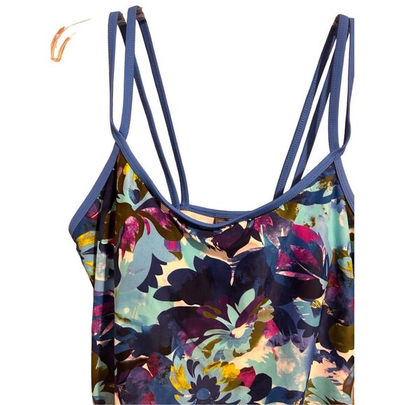 Catalina 1 Piece Tank Swimsuit Women’s Size 2X (18W-20W) Blue Floral Print NWT - Picture 2 of 10
